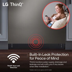 LG 24 in. Top Control Smart Dishwasher with 42 dBa Sound Level & 3rd-Rack - Black Stainless, Black Stainless, hires