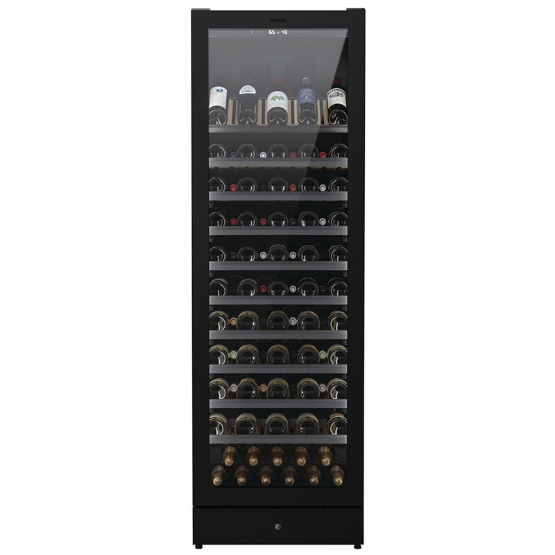 Vintec 24 in. Full-Size Built-In or Freestanding Wine Cooler with 149 Bottle Capacity, Single Temperature Zones & Digital Control - Matte Black, , hires