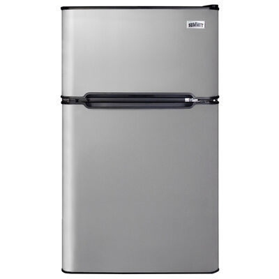 Summit 19 in. 3.2 cu. ft. Mini Fridge with Top Freezer - Stainless Steel with Black Cabinet | CP34BSS