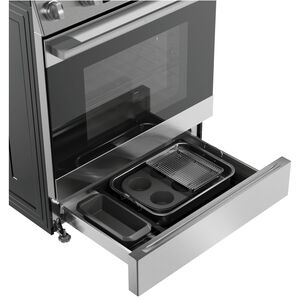 Bosch 300 Series 30 in. 5.8 cu. ft. Air-Fry Standard Convection Slide-In Gas Range with 5 Sealed Burners - Stainless Steel, , hires