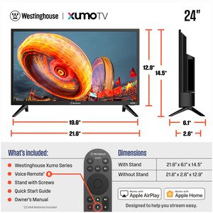 Westinghouse - 24" Class 2K Series LED HD Smart XUMO TV, , hires