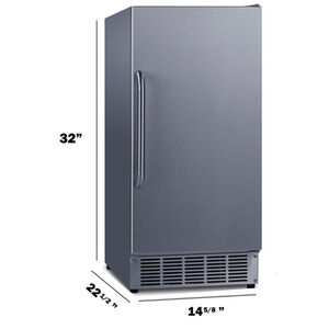Summit 15 in. Built-In Undercounter Commercial-Use Ice Maker with 25 lb. Ice Storage, Auto-Defrost & Digital Control - Stainless Steel, , hires