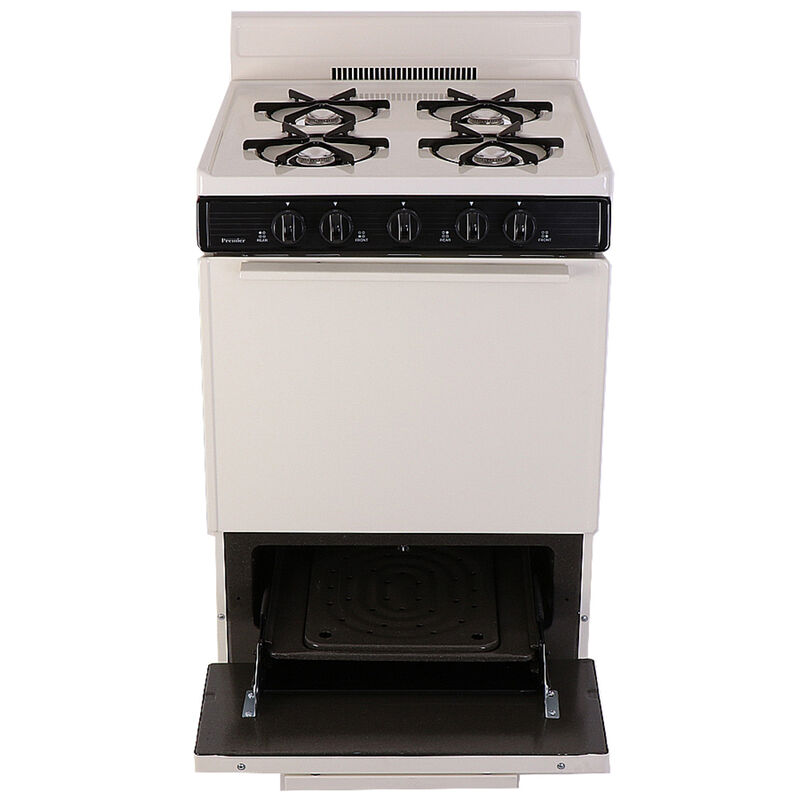 Premier 24 in. 3 cu. ft. Gas Range with Open Burners - Bisque, Bisque, hires