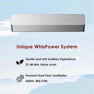 Fotile Pixie Air 30 in. Convertible Standard Style Range Hood with 800 CFM, 3 Fan Speeds & 2 LED Lights - Stainless Steel, , hires