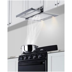 Summit 20 in. Ductless Slide-Out Style Range Hood with 2 Fan Speeds & 2 LED Lights - Stainless Steel, , hires