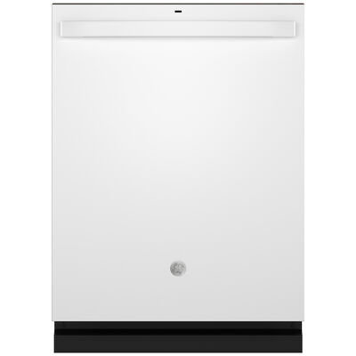 GE 24 in. Built-In Dishwasher with Top Control, 45 dBA Sound Level, 16 Place Settings, 5 Wash Cycles & Sanitize Cycle - White | GDT670SGVWW