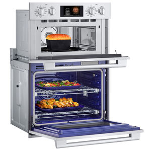 SKS 30 in. 9.4 cu. ft. Smart Top Control SteamElectric Double Wall Oven with True European Convection - Stainless Steel, , hires