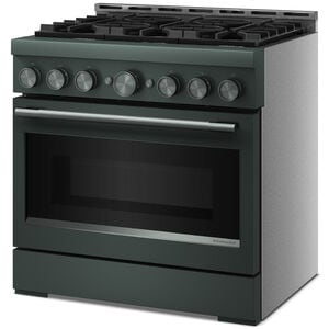 KitchenAid 36 in. 5.1 cu. ft. Air-Fry True European Convection Gas Range with 6 Sealed Burners - Juniper, , hires