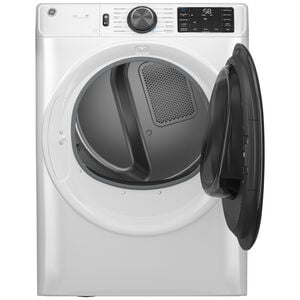GE 28 in. 7.8 cu. ft. Smart Stackable Gas Dryer with Sensor Dry, Sanitize & Steam Cycle - White, White, hires