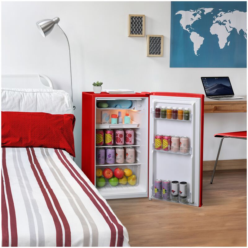 Avanti 18 in. 3.1 cu. ft. Mini Fridge with Freezer Compartment - Red, Red, hires