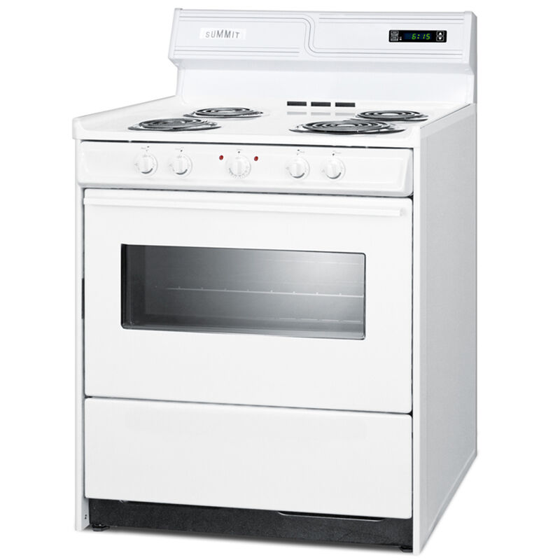 Summit 30 in. 3.7 cu. ft. Electric Range with Coil Burners - White, , hires