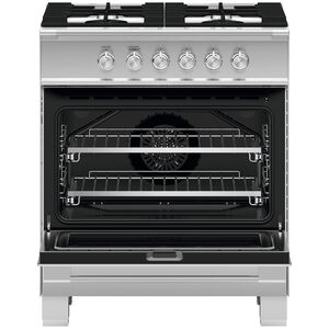 Fisher & Paykel Series 9 Classic 30 in. 3.5 cu. ft. Convection Oven Freestanding Gas Range with 4 Sealed Burners - Stainless Steel, , hires