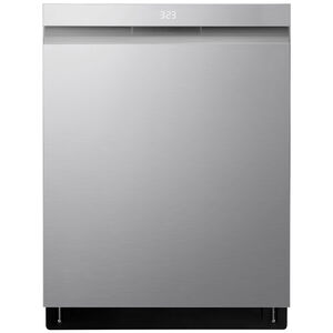 LG 24 in. Smart Built-In Dishwasher with Top Control, 42 dBA Sound Level, 15 Place Settings, 10 Wash Cycles & Sanitize Cycle - PrintProof Stainless Steel, , hires