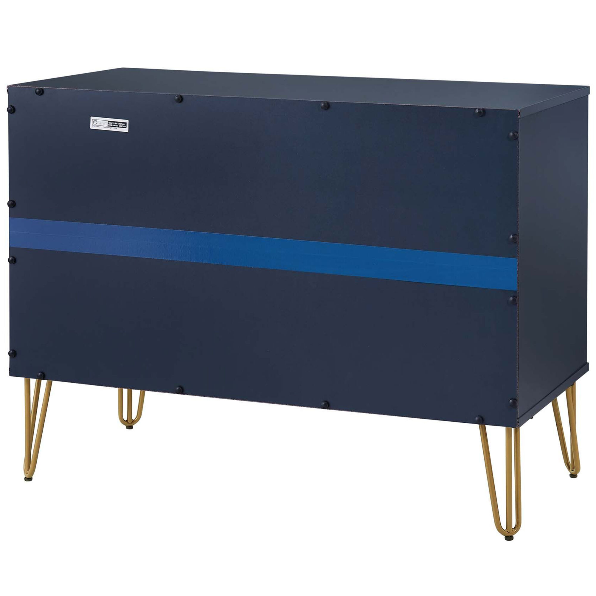 Manhattan Comfort DUMBO Modern 3-Drawer Dresser - Midnight Blue