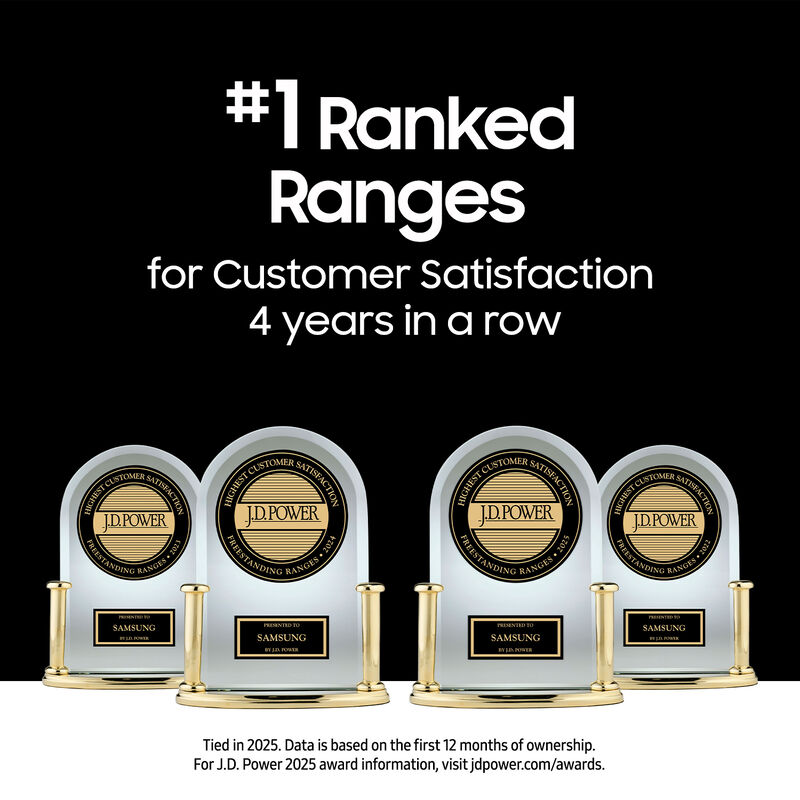 Samsung Bespoke 30 in. 6.1 cu. ft. Smart Air Fry True European Convection Double Oven Slide-In Electric Range with Smoothtop Burners - Stainless Steel, , hires