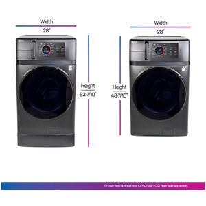 GE Profile 28 in. 4.8 cu. ft. UltraFast Smart Electric Front Load Ventless All-in-One Combo with Heat Pump, Sensor Dry, Sanitize & Steam Cycle - Carbon Graphite, , hires