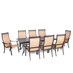 Hanover Manor 9-Piece Dining Set with 8 Sling Back Chairs, , hires