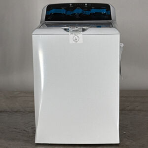 GE 27 in. 4.5 cu. ft. Top Load Washer with Stainless Steel Basket, Cold Plus, Wash Boost , True Dual-Action Agitator & Sanitize with Oxi - White (Open Box Fair Condition), , hires