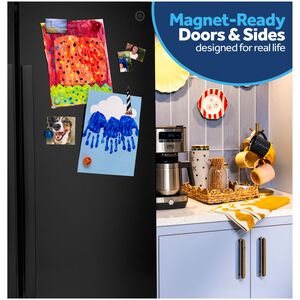 GE 36 in. 27.9 cu. ft. Side-by-Side Refrigerator with Ice & Water Dispenser - Black, , hires