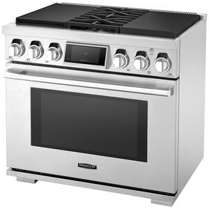 Signature Kitchen Suite 36 in. 6.3 cu. ft. Smart Standard Convection Steam Dual Fuel Range with 2 Sealed & 2 Induction Burners - Stainless Steel, , hires