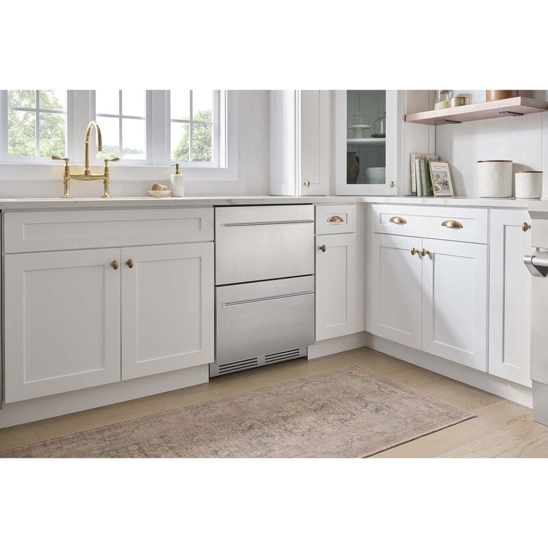 Zephyr Presrv Series 24 in. 5.4 cu. ft. Double Refrigerator Drawers - Stainless Steel, , hires