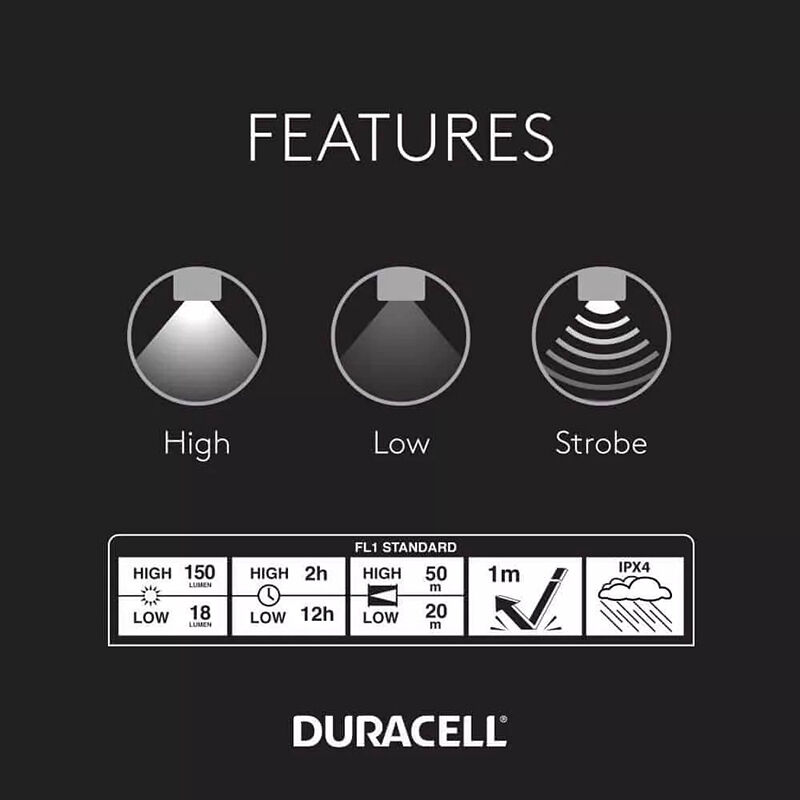 Duracell 150 Series Lumen Aluminum Focusing LED Flashlight, , hires