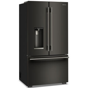 KitchenAid 36 in. 23.1 cu. ft. Smart Counter Depth French Door Refrigerator with Ice & Water Dispenser - Black Ore, Black Ore, hires