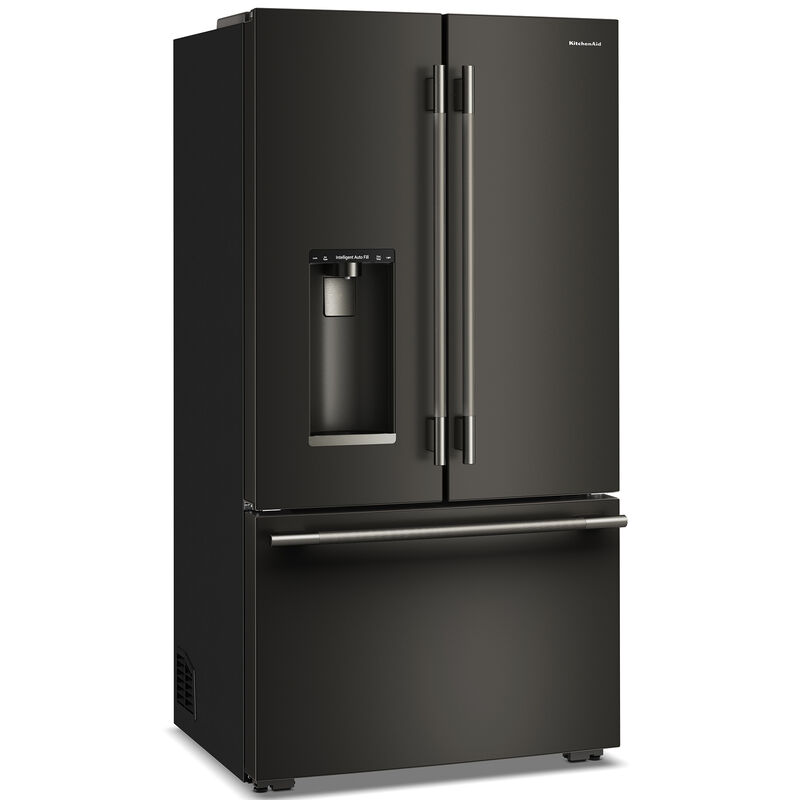 KitchenAid 36 in. 23.1 cu. ft. Smart Counter Depth French Door Refrigerator with Ice & Water Dispenser - Black Ore, Black Ore, hires