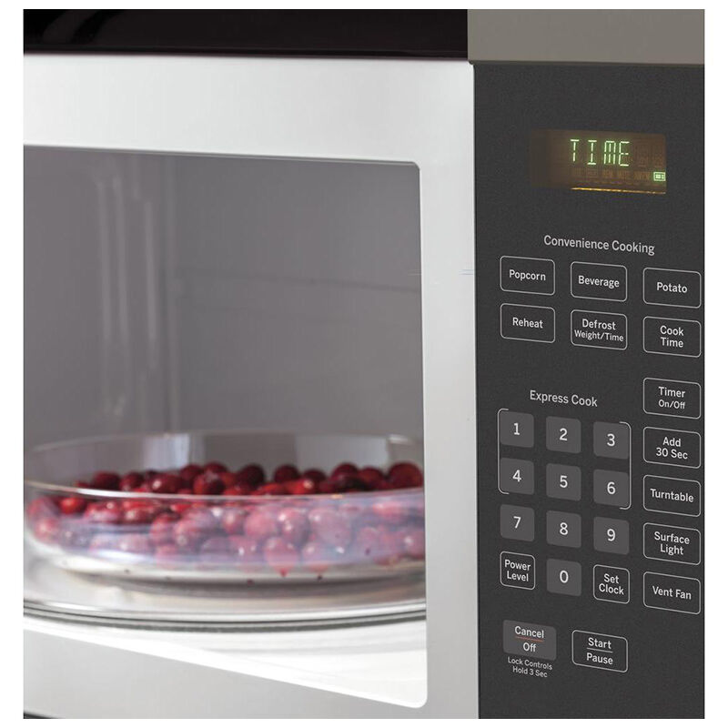 GE 30" 1.6 Cu. Ft. Over-the-Range Microwave with 10 Power Levels & 300 CFM - Slate, Slate, hires