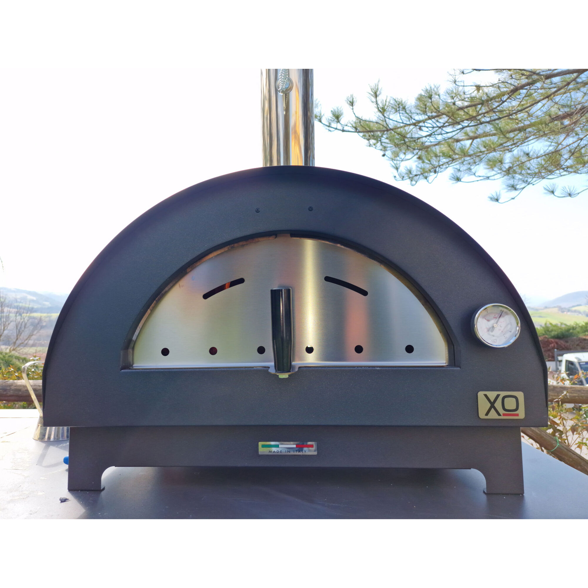 XO Countertop Wood Fired Pizza Oven - Black Powder Coat | P.C.