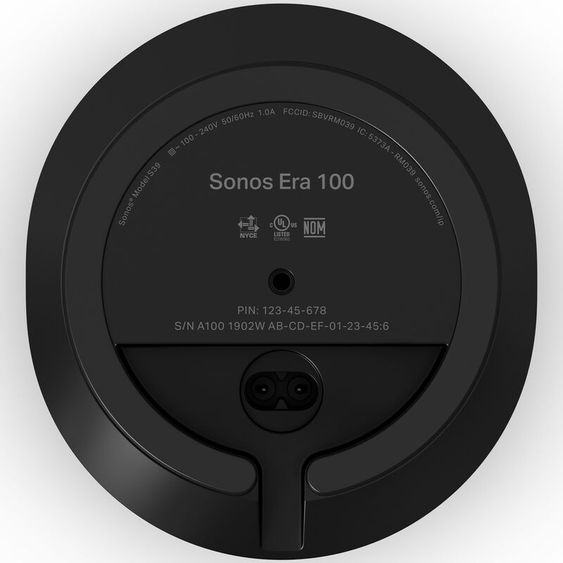Sonos Era 100 Wireless Compact Home Speaker - Black, Black, hires