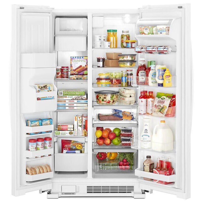 Whirlpool 36 in. 24.5 cu. ft. Side by Side Refrigerator with Ice & Water Dispenser - White, White, hires