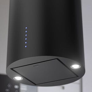 XO 16 in. Convertible Chimney Style Range Hood with 600 CFM, 3 Fan Speeds & 2 LED Lights - Black, , hires