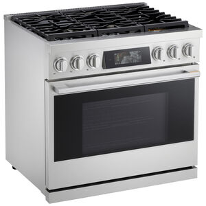 LG SIGNATURE 36 in. 6.3 cu. ft. Smart Air-Fry True European Convection Slide-In Gas Range with 6 Sealed Burners - Stainless Steel, , hires