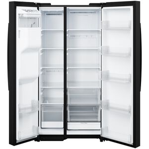 GE 36 in. 27.9 cu. ft. Side-by-Side Refrigerator with Ice & Water Dispenser - Black, , hires