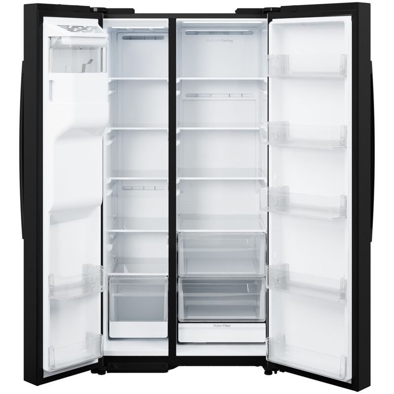 GE 36 in. 27.9 cu. ft. Side-by-Side Refrigerator with Ice & Water Dispenser - Black, , hires