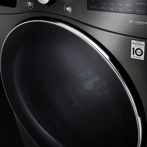 LG 27 in. 5.0 cu. ft. Smart Stackable Front Load Washer with TurboWash 360, Sanitize & Steam Wash Cycle - Black Steel, Black Steel, hires