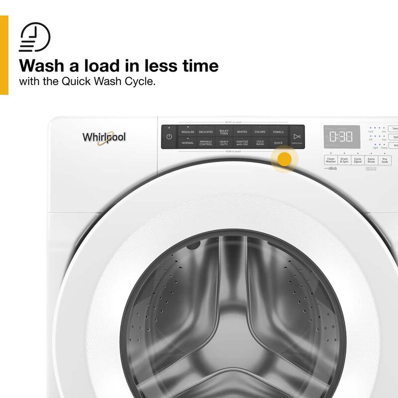 Whirlpool 27 in. 4.3 cu. ft. Closet-Depth Stackable Front Load Washer with Sanitize with Oxi - White, , hires