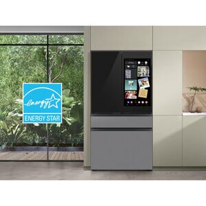 Samsung Bespoke 36 in. 28.6 cu. ft. Smart 4-Door French Door Refrigerator with AI Family Hub+, Beverage Center & Internal Water Autofill Pitcher - Charcoal Glass, , hires