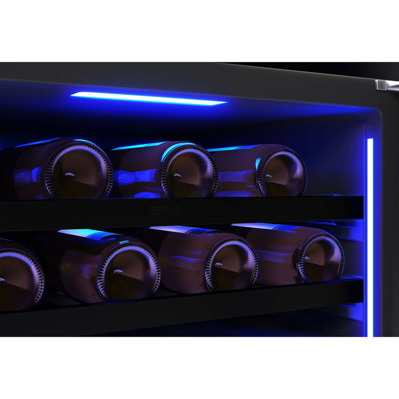 Zephyr Presrv Series 24 in. Undercounter Wine Cooler with Wood Racks, Dual Temperature Zones & 45 Bottle Capacity - Custom Panel Ready, , hires