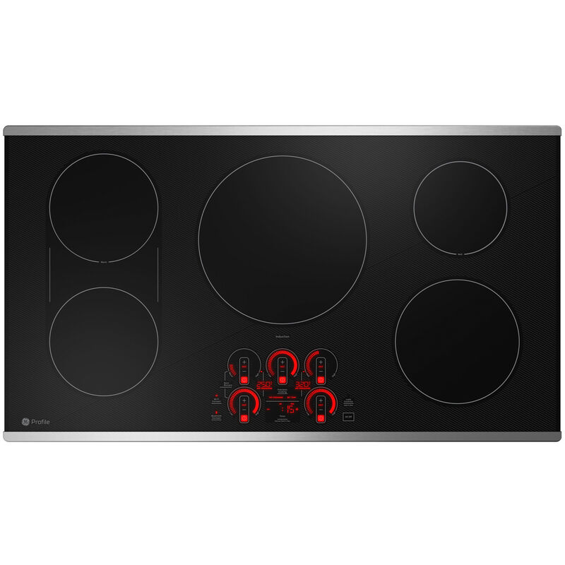 GE Profile 36 in. 5-Burner Smart Induction Cooktop with Simmer Burner & Power Burner - Stainless Steel, , hires