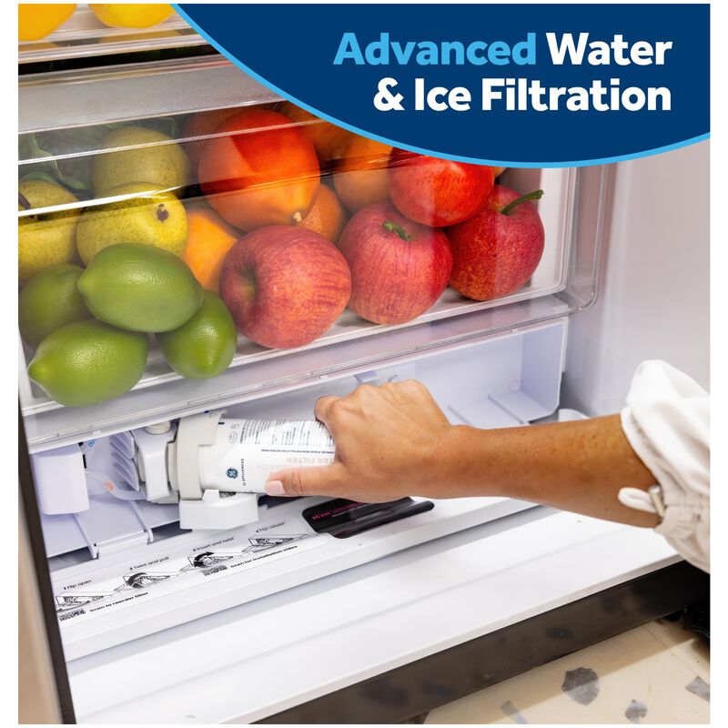 GE 36 in. 23.6 cu. ft. Counter Depth Side-by-Side Refrigerator with Ice & Water Dispenser - Fingerprint Resistant Stainless Steel, Fingerprint Resistant Stainless, hires