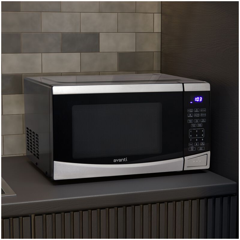 Avanti 19 in. 0.9 cu. ft. 900W Countertop Microwave - Stainless Steel, , hires