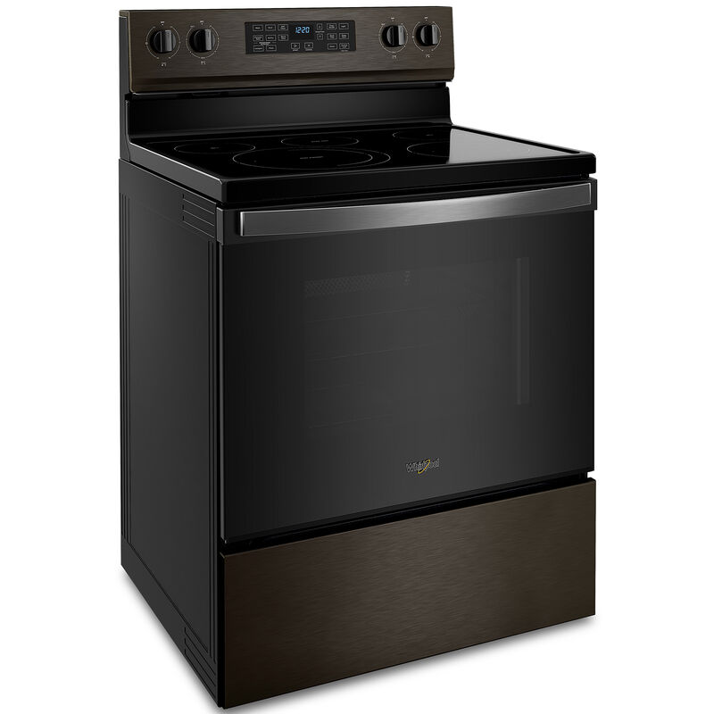 Whirlpool 30 in. 5.3 cu. ft. Air Fry Standard Convection Electric Range with Radiant Burners - Black Stainless, , hires
