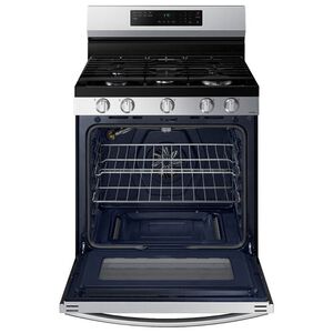Samsung 30 in. 6 cu. ft. Smart Air Fry Standard Convection Gas Range with 5 Sealed Burners & Griddle - Stainless Steel, Stainless Steel, hires