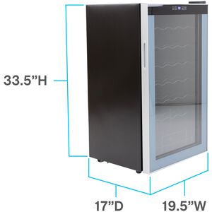 Avanti 20 in. Freestanding Wine Cooler with Wire Racks, Single Temperature Zone & 34 Bottle Capacity - Platinum, , hires