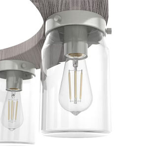 Hunter Devon Park 26.5 in. 6-Light Chandelier with Clear Glass - Brushed Nickel, , hires