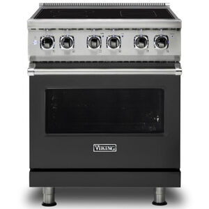Viking 5 Series 30 in. 4.7 cu. ft. Convection Oven Freestanding Electric Range with 4 Smoothtop Burners - Cast Black, , hires