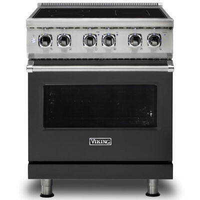 Viking 5 Series 30 in. 4.7 cu. ft. True European Convection Electric Range with Smoothtop Burners - Cast Black | VER53014BCS