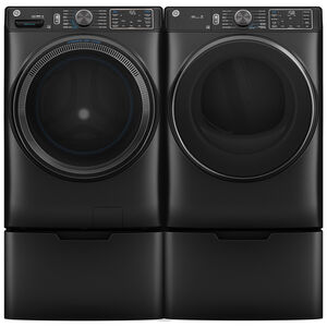 GE 28 in. 7.8 cu. ft. Smart Stackable Electric Dryer with Sensor Dry, Sanitize & Steam Cycle - Carbon Graphite, Carbon Graphite, hires